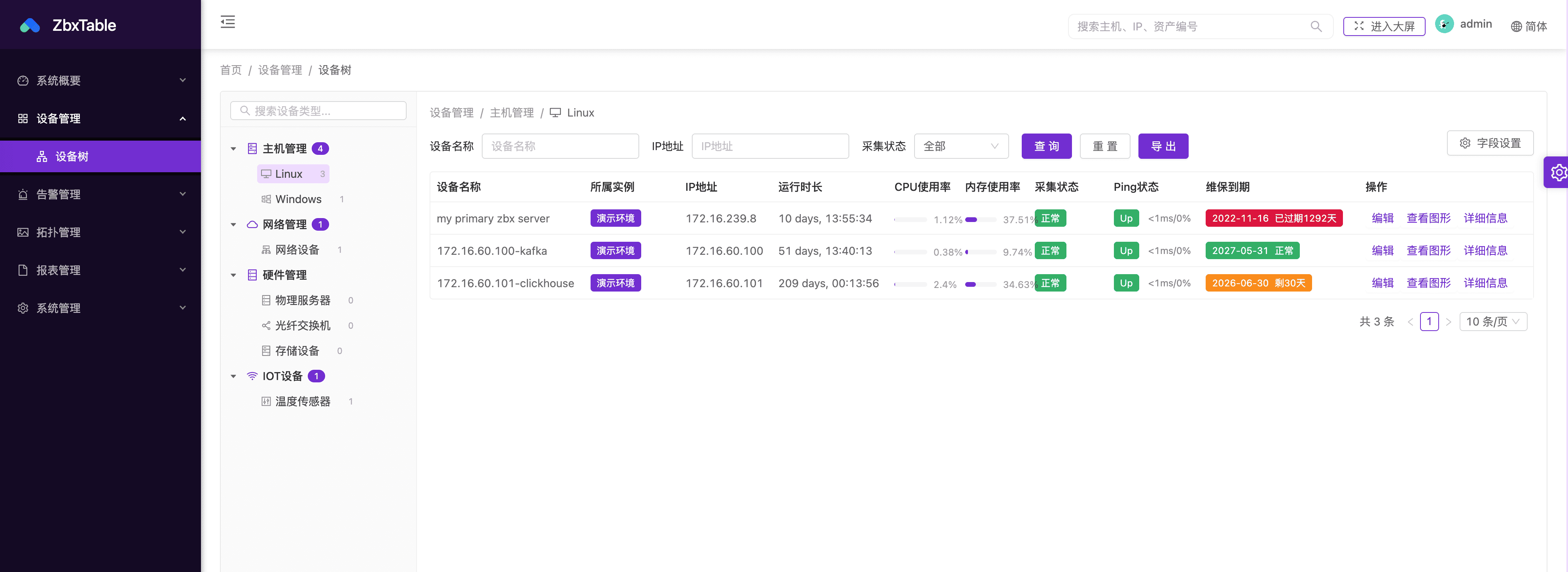 设备配置页面